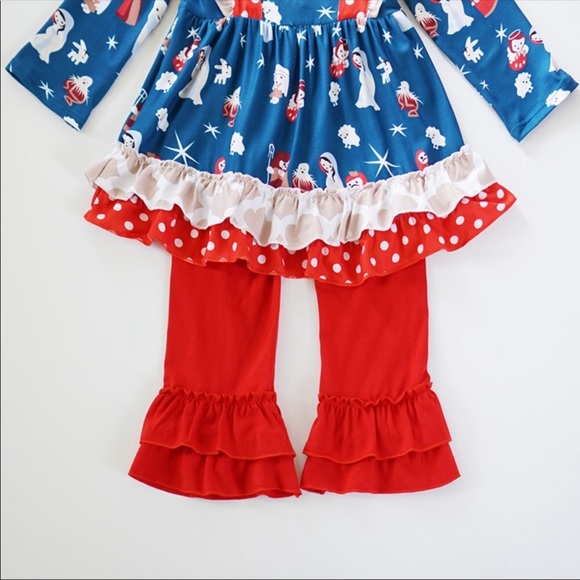 😍Nativity Ruffle Top & Pants Outfit🎄 - Picture 2 of 2